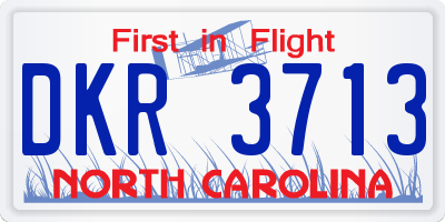 NC license plate DKR3713