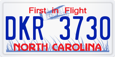 NC license plate DKR3730