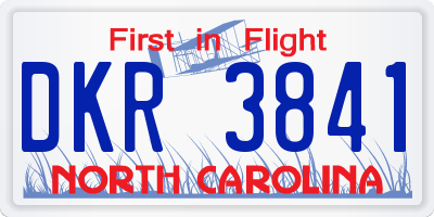 NC license plate DKR3841