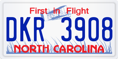 NC license plate DKR3908