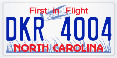 NC license plate DKR4004