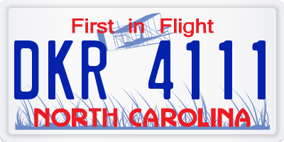 NC license plate DKR4111