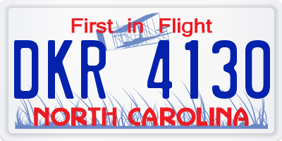 NC license plate DKR4130