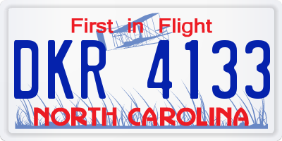 NC license plate DKR4133