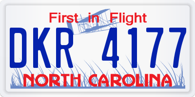 NC license plate DKR4177