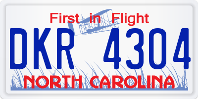 NC license plate DKR4304