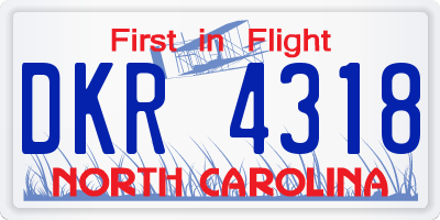 NC license plate DKR4318