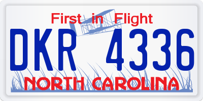 NC license plate DKR4336