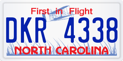 NC license plate DKR4338