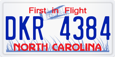 NC license plate DKR4384