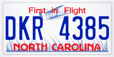 NC license plate DKR4385