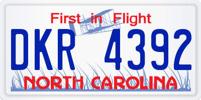 NC license plate DKR4392