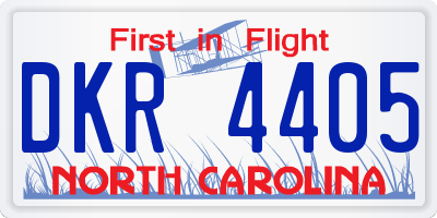 NC license plate DKR4405