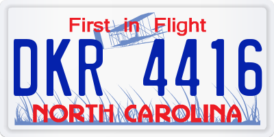 NC license plate DKR4416