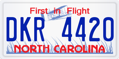 NC license plate DKR4420