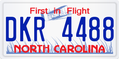 NC license plate DKR4488