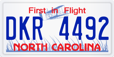 NC license plate DKR4492