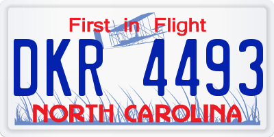 NC license plate DKR4493