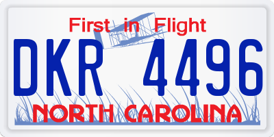 NC license plate DKR4496