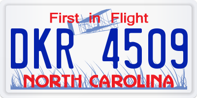 NC license plate DKR4509