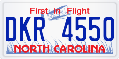 NC license plate DKR4550