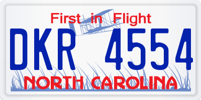 NC license plate DKR4554
