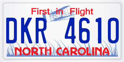 NC license plate DKR4610