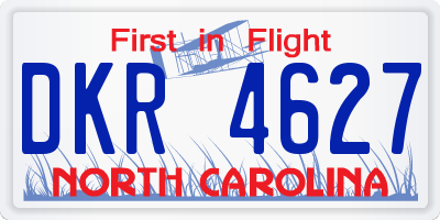 NC license plate DKR4627