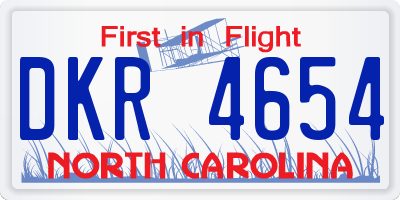 NC license plate DKR4654