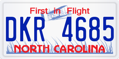 NC license plate DKR4685
