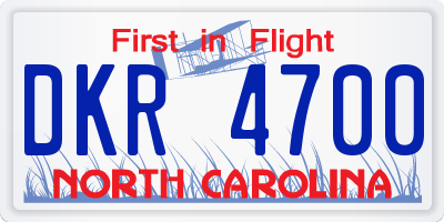 NC license plate DKR4700