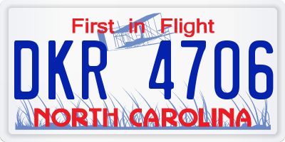 NC license plate DKR4706