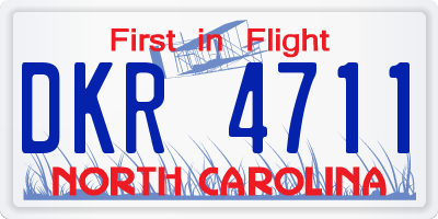 NC license plate DKR4711