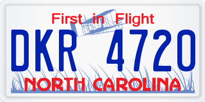 NC license plate DKR4720