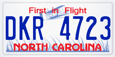NC license plate DKR4723