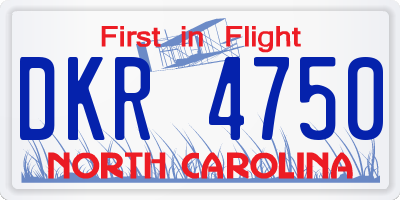 NC license plate DKR4750