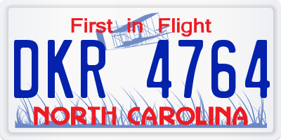 NC license plate DKR4764