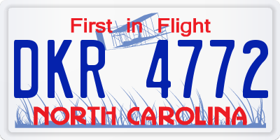 NC license plate DKR4772