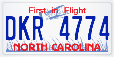 NC license plate DKR4774