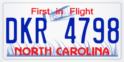 NC license plate DKR4798