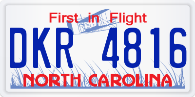 NC license plate DKR4816