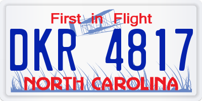 NC license plate DKR4817