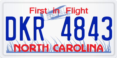 NC license plate DKR4843