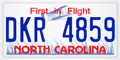 NC license plate DKR4859