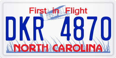 NC license plate DKR4870