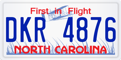 NC license plate DKR4876