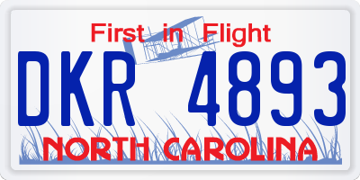 NC license plate DKR4893