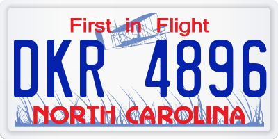 NC license plate DKR4896