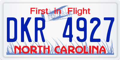 NC license plate DKR4927