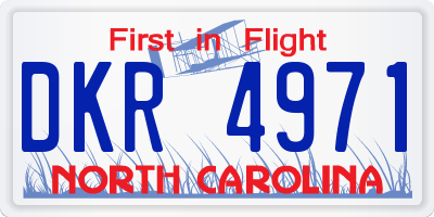 NC license plate DKR4971